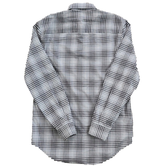 3/$20 Perry Ellis Black & Gray Plaid Non-Iron Button-Up Shirt - Picture 3 of 8